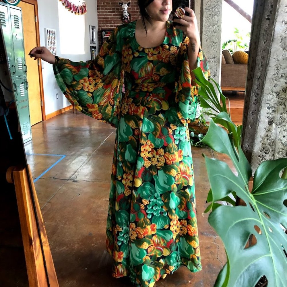 Vintage 70s Floral Maxi Dress